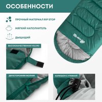 Спальный мешок RSP Outdoors Sleep 450 R RipStop 2024 (зеленый, 220x75см, молния справа)