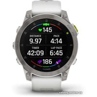 Умные часы Garmin Epix Sapphire Gen 2 (серебристый титан/белый)