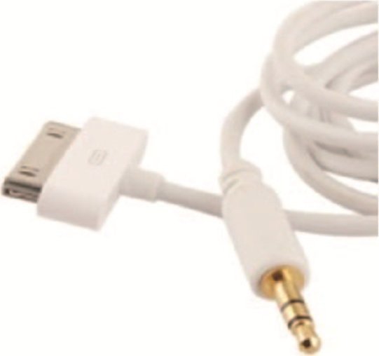 Кабель VCOM CV223 3.5 мм jack - Apple 30-pin (1 м, белый)