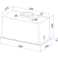Кухонная вытяжка ZorG Neve 1260 60 S-GC (черный)