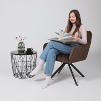 Интерьерное кресло AksHome Virginia (шоколадный HCJ-10/черный)