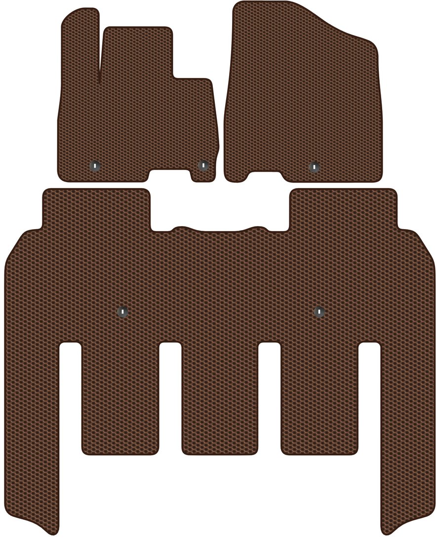 

Комплект ковриков для авто Alicosta Kia Carnival IV (минивэн / KA4/ 7 мест) 2020 - Н.В. (коричневый, сота)