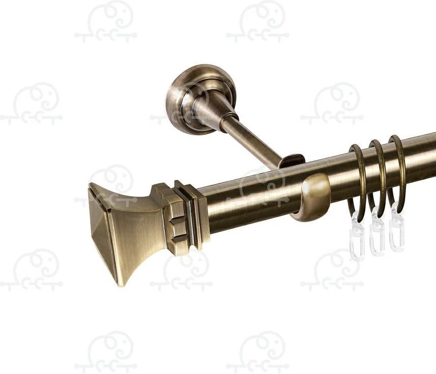 

Карниз для штор АС ФОРОС Эмпория D25Г с простым кольцом с крючком (1.4 м, антик)