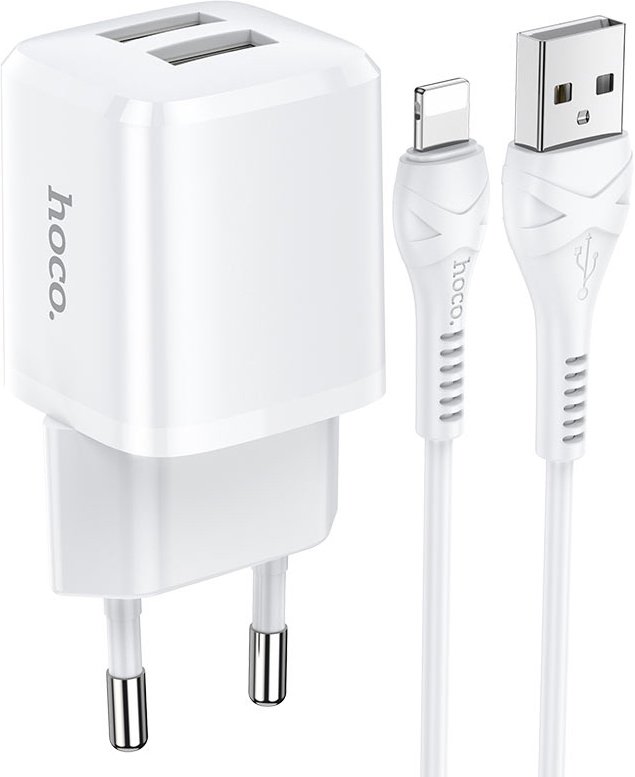 

Сетевое зарядное Hoco N8 Lightning (белый)