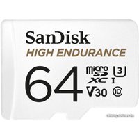 Карта памяти SanDisk High Endurance microSDXC SDSQQNR-064G-GN6IA 64GB (с адаптером)