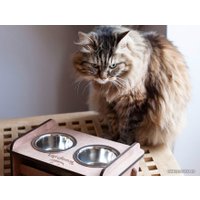 Миски на подставке Чешир Обжора 400 мл (бежевый)