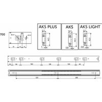 Шариковые направляющие AKS L-700 h=45