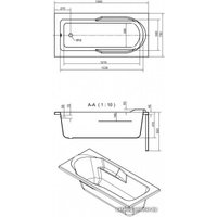 Ванна Cersanit Santana 150x70 (с каркасом и 2 экранами)