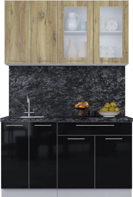 

Кухонный модуль Интерлиния Мила Пластик 1.4 Б (дуб эпоксид/черный/кастилло темный)