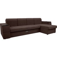 Угловой диван Сириус Лидер-13 с оттоманкой НПБ 330x165 (Eva 04 велюр темно-коричневый)
