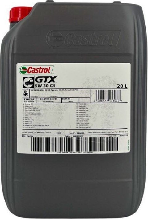 

Моторное масло Castrol GTX 5W-30 C4 20л