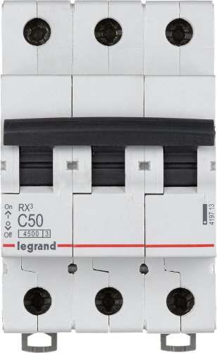 Выключатель автоматический Legrand RX3 3P C 50A 4.5кА 3M 419713