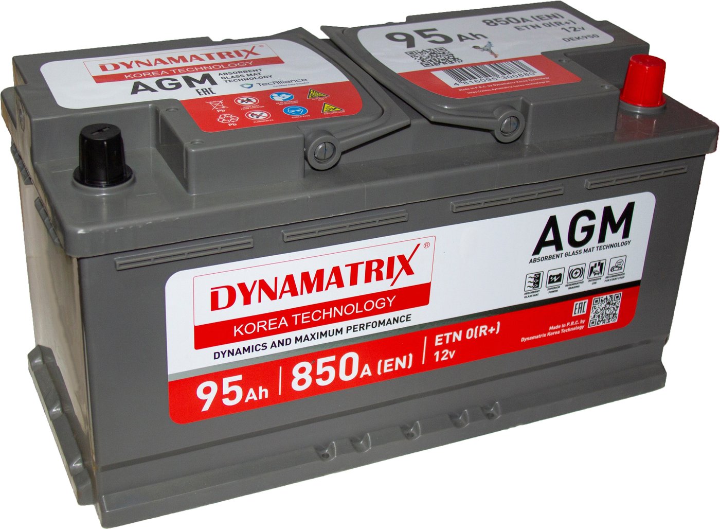 

Автомобильный аккумулятор Dynamatrix AGM DEK950 850A (95 А·ч)