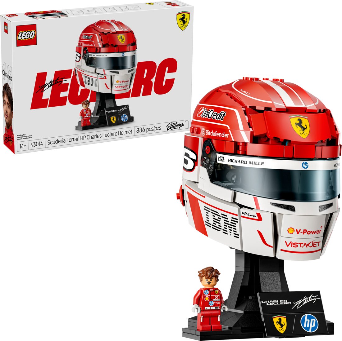 Конструктор LEGO Editions 43014 Шлем Шарля Леклера команды Scuderia Ferrari HP