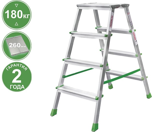 

Лестница-стремянка Новая высота NV 212 с увеличенной площадкой 2x4 ступеней