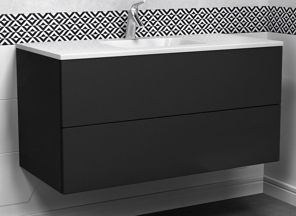 Vela Тумба под умывальник Vela Бланка 100П черный матовый (открывание нажатием) TU270743