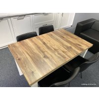 Кухонный стол Senira Кастусь 110-145x70 (береза сандал/белый)