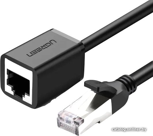 Удлинитель по витой паре Ugreen NW122 11281 RJ45 - RJ45 (2 м, черный)
