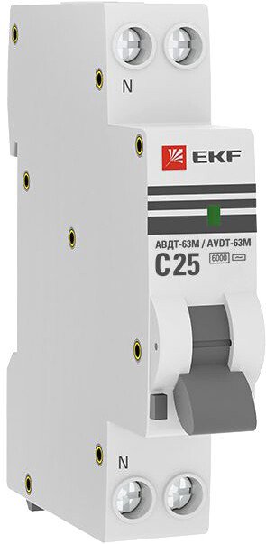 

Дифференциальный автомат EKF PROxima АВДТ-63М 25А30мА DA63M-25-30