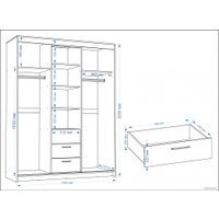 Шкаф-купе Евва Престиж 170 BB.2 ПР-4D2Z3S (белый)