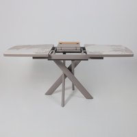 Кухонный стол Мамадома Leonel-130 раздвижной 130-165х85 (pandora gloss st cer/капучино)