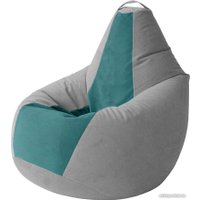 Кресло-мешок Kreslomeshki Груша Kombo XXXL GKV-145x100-SBI (сталь/бирюза)