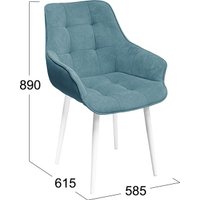 Стул Трия Шато конус Т2 (белый муар/велюр бирюзовый)