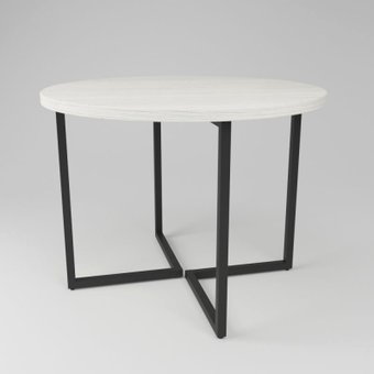 Кухонный стол Дабер 018 С18.10.2.10 (опора металл черный/древесина белая)