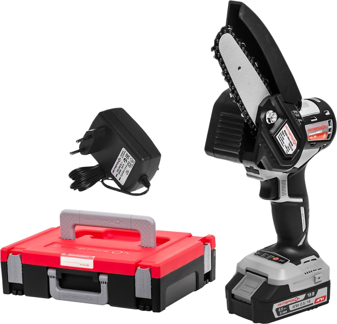 

Аккумуляторная пила Интерскол ПЦА-4/18В 755.1.3.44 (с 1-им АКБ, кейс)