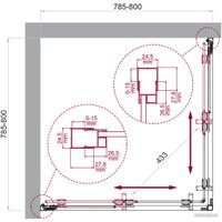 Душевой уголок BelBagno LUCE-A-2-80-C-Cr