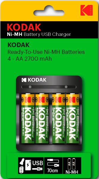 

Аккумуляторы + зарядное Kodak USB Overnight charger + AA 2700mAh