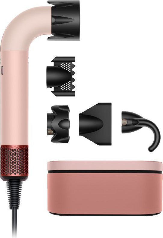 Фен Dyson HD17 Supersonic r Straight+Wavy (с переходником на евровилку, розовый канзан)
