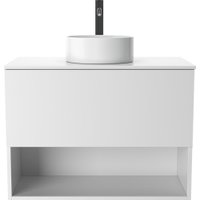  ЗОВ Тумба под умывальник со столешницей Кито-2 80 (белый матовый/белая столешница)