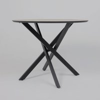 Кухонный стол Аврора Мехико 3Д D950 (мрамор светлый/черный матовый)