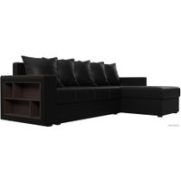 Угловой диван Лига диванов Дубай лайт правый 114201 (экокожа черный)