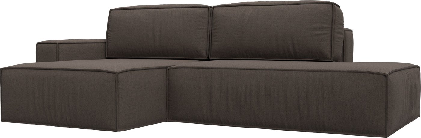 

Угловой диван Лига диванов Прага модерн левый 124850L (рогожка амур коричневый)