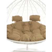 Подвесное кресло M-Group Для двоих 11450101 (белый ротанг/бежевая подушка)