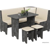 Обеденная группа Трия Техас исп. 1 (ателье темный/экокожа бежевый)