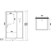 Душевая кабина Niagara Standart ST90/15Q/BL/BK 90x90x200