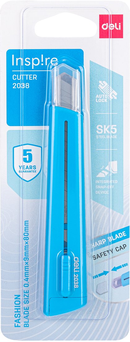

Нож канцелярский Deli Inspire 2038 (голубой)