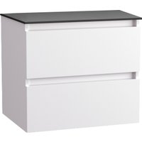  Lauter Комод для ванной Mia 60 со столешницей Melisa (белый глянец/текстура камня/черный)