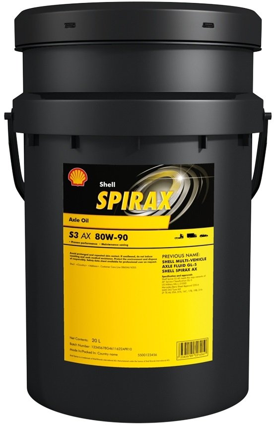 

Трансмиссионное масло Shell Spirax S3 AX 80W-90 20л
