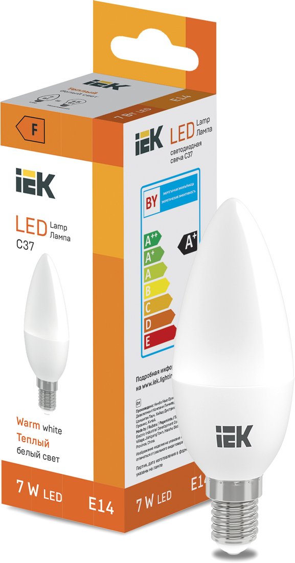 

Светодиодная лампочка IEK LED Candle C37 600lm 3000K E14