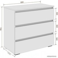 Комод Кортекс-мебель Бари 80 3ш (береза/береза/береза)