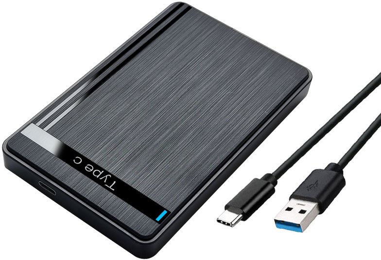 

Бокс для накопителей 2.5" USBTOP SATA – USB3.1 Type-C - USB3.0 (для жесткого диска SSD/HDD 2.5”, черный)
