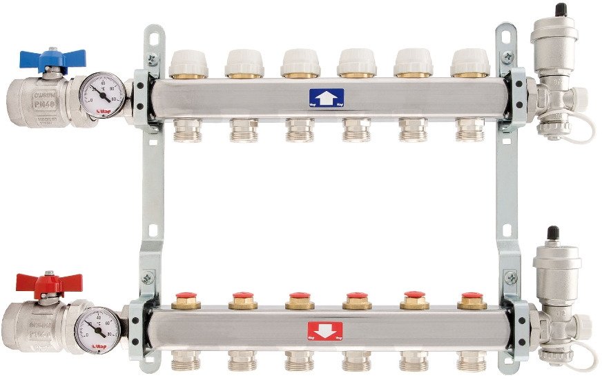 

Запорная арматура ITAP Коллектор с запорными клапанами 912C 1"x3/4" (8 конт.)