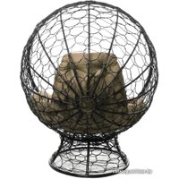 Кресло M-Group Кокос на подставке 11590401 (черный ротанг/бежевая подушка)