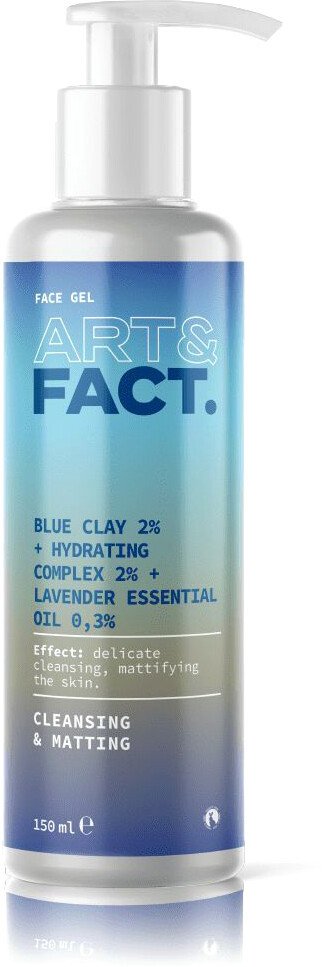 

Art&Fact Гель для умывания Матирующий Blue Clay 2%+Hydrating Complex 2%+Lavender essential oil 0.3% 150мл