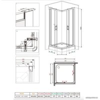 Душевой уголок Damixa Skyline Square DX35WG-403-090MT