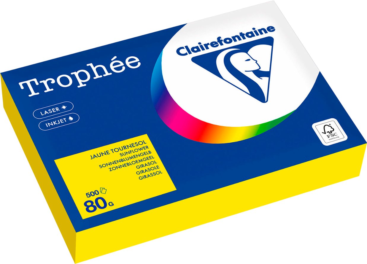 

Офисная бумага Clairefontaine А4 80г/м2 1978PC (500л, солнечный желтый)